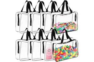 Mcgeeney 8 Packs Toy Storage Bags with Zipper - Clear PVC Toy Organizer with Waterproof for Board Games, Building Blocks, Puzzles, Kids Books - Travel Waterproof Organizer Bags