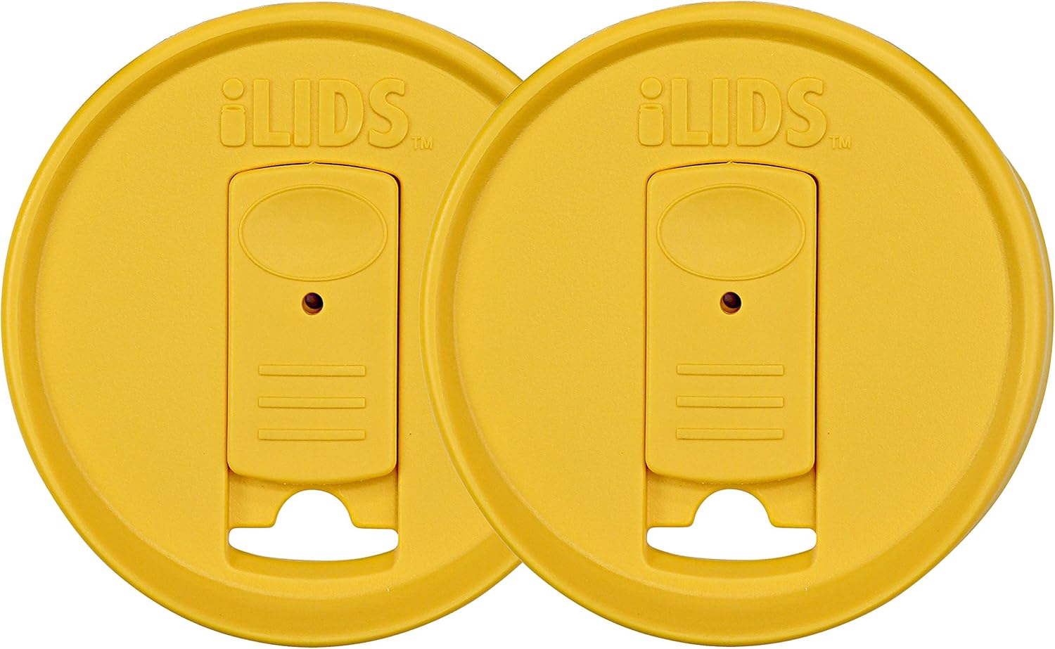 iLIDS Mason Jar Drink Lid, Regular Mouth, Yellow, Pack of 2