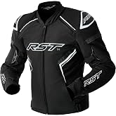 RST S1 D3O TEXTILE Motorcycle Jacket &ndash; Reinforced Construction, CE Certified Armor, Road/Adventure Use (Black/White, Small)