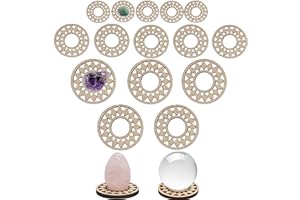 Nwsrayu 15 pcs 3 sizes Wood Crystal Ball Stand for 30 - 150 mm Sphere, Wooden Mini Sphere Holder, Crystal Ball Display (5S+5M+5L)