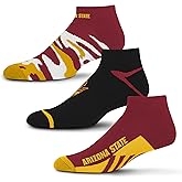 For Bare Feet NCAA unisex-adult Camo Boom 3 Pack Ankle Sock