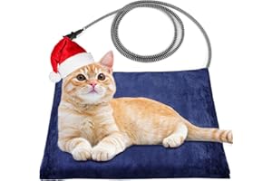 Kiroto Pet Heating Pad, Outdoor Heating Pad for Cats, Cat Heating Pad for Cat House Outside, Waterproof Cat Warming Pad for Feral Cats, Safe Electric Heat Pad, Heated Outdoor Cat Bed, 27" X 16"