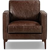 POLY & BARK Mateo Leather Lounge Chair in Chocolate Brown