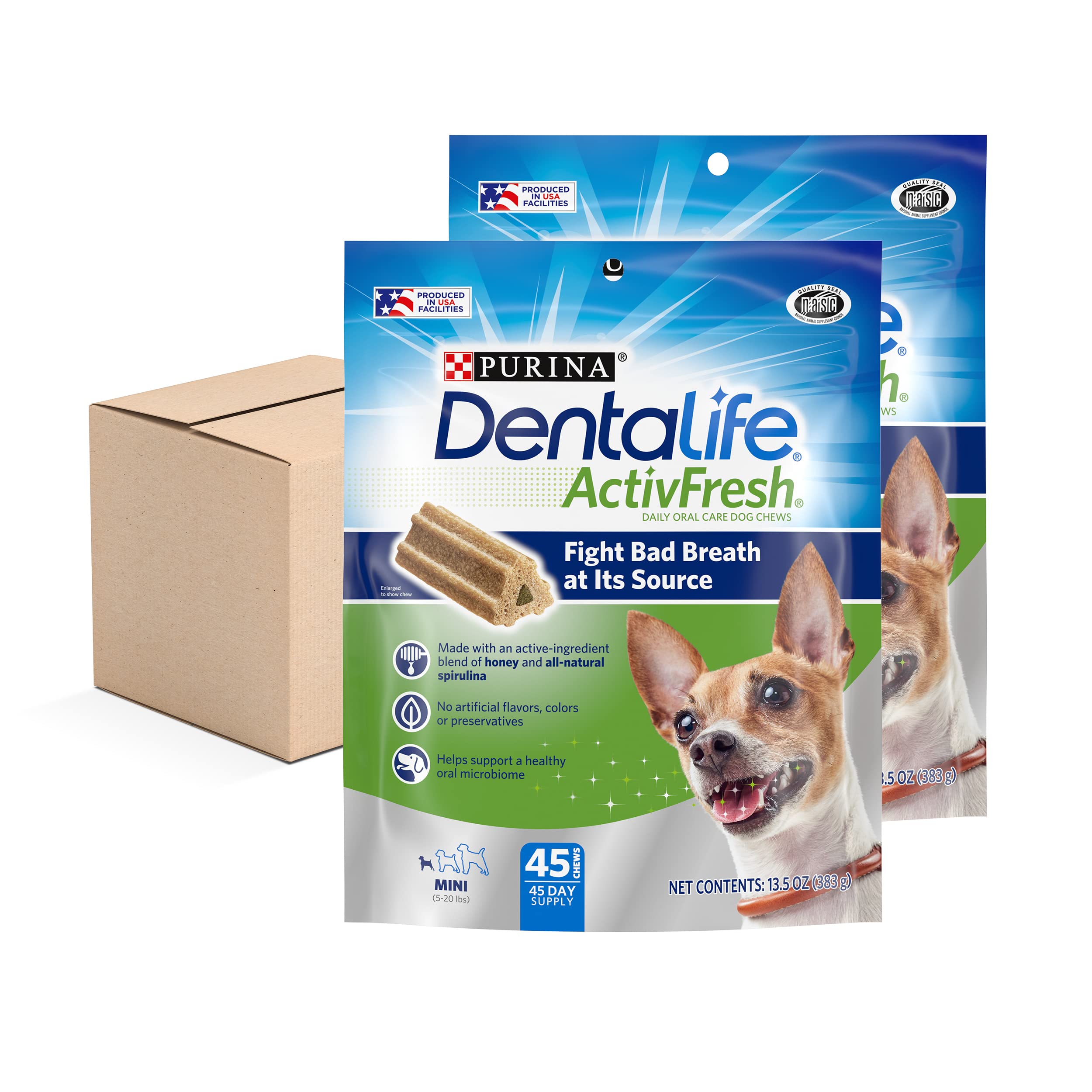 Dentalife DentaLife ActivFresh Daily Oral Care Mini Dog Chews (2) 45