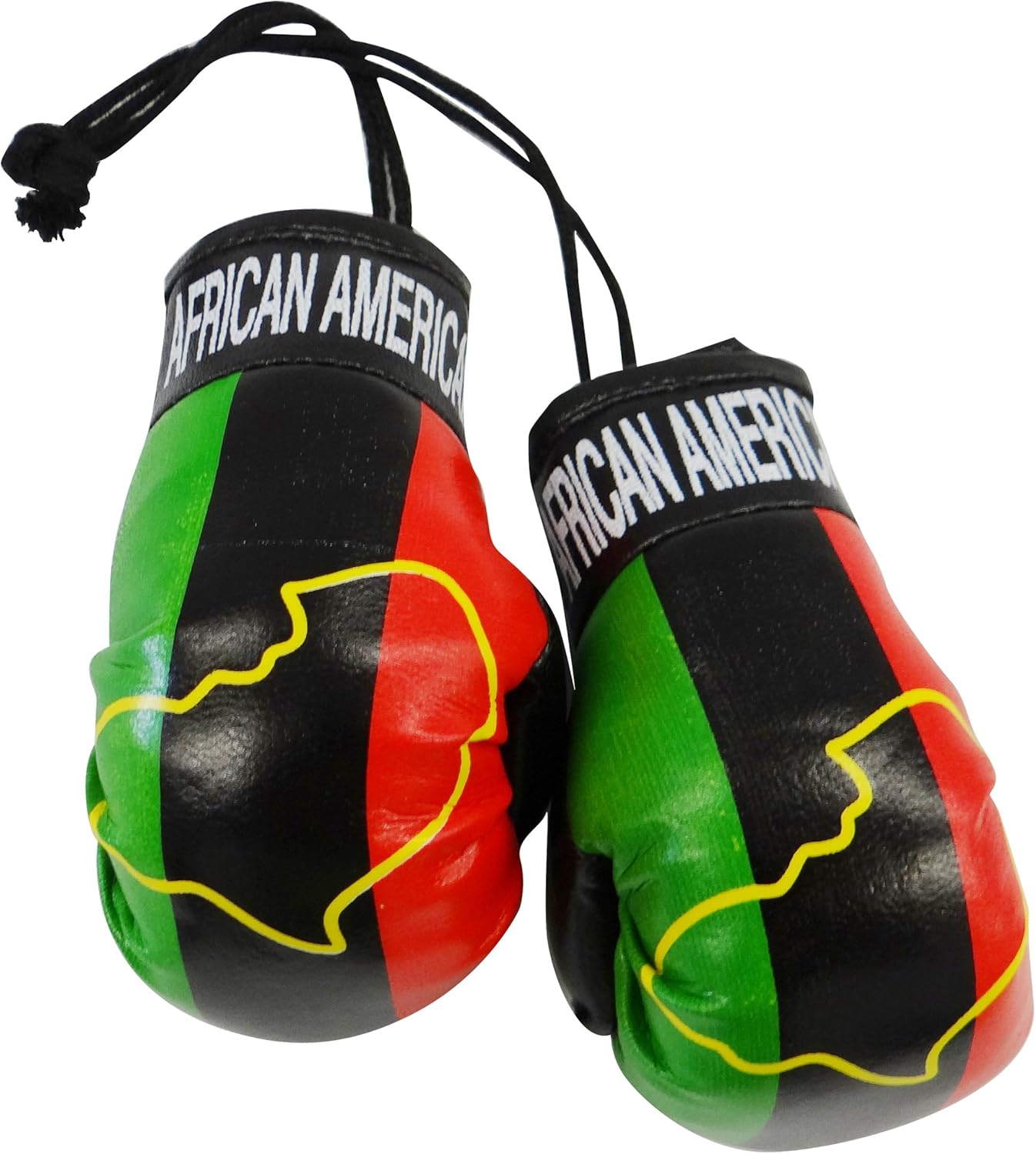 African American Flag Mini Boxing Gloves to Hang Over Your