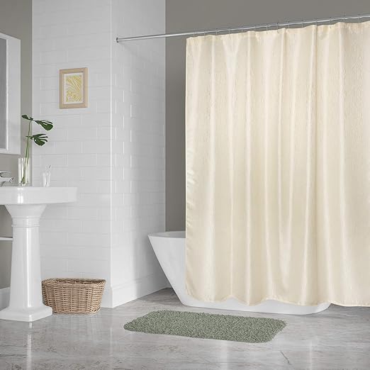 Amazon Com Dii Camz33264 Poly Shower Curtain Bamboo Cream Home