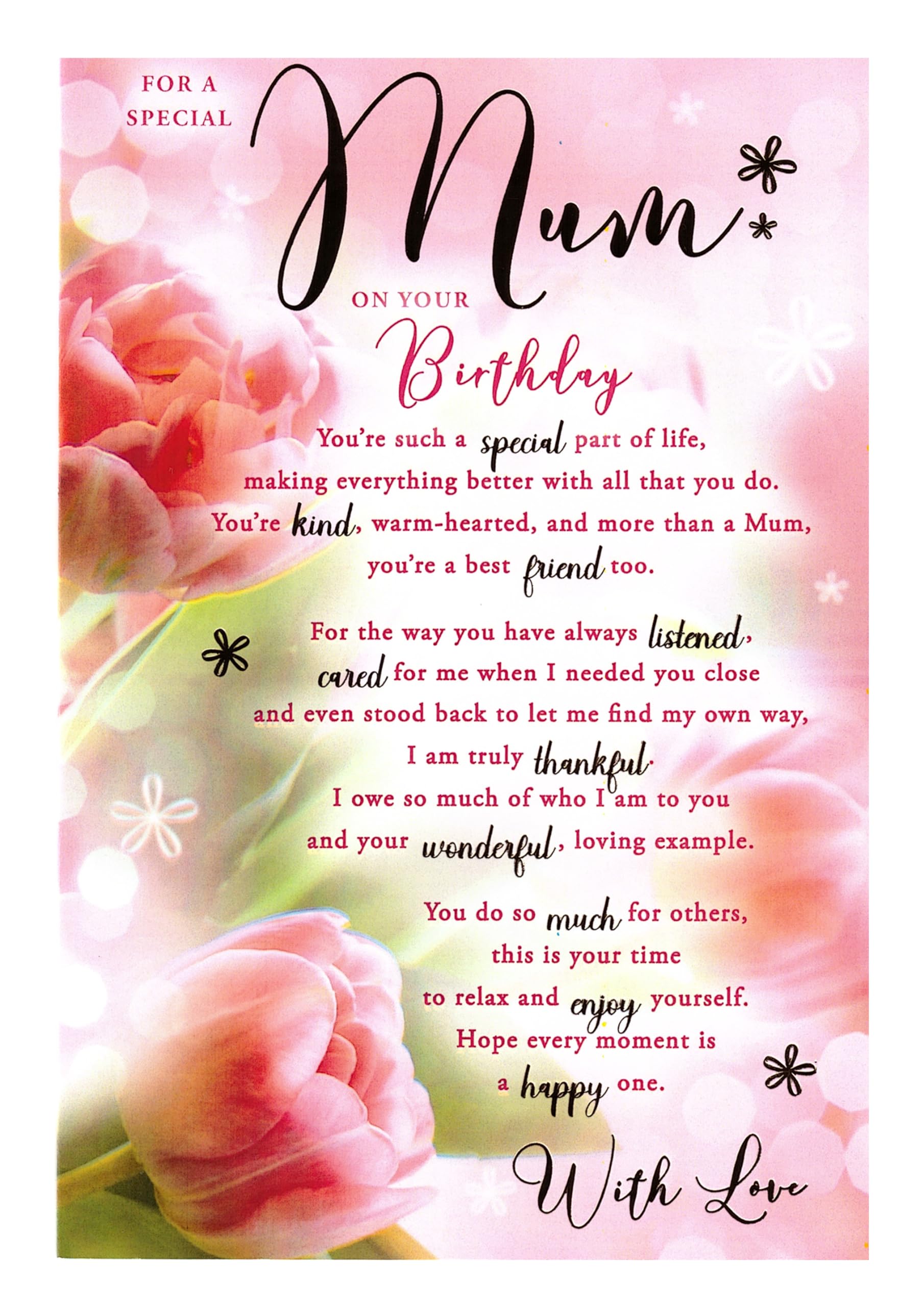 For A Special Mum Birthday Card - Size 6" X 9"