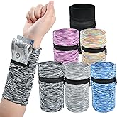 Worldity 6 Pieces Wrist Wallet for Women Men, High Elasticity Running Wrist Pouch with Zipper, Perfect for Travel Running Walking Hiking, 6 Colors