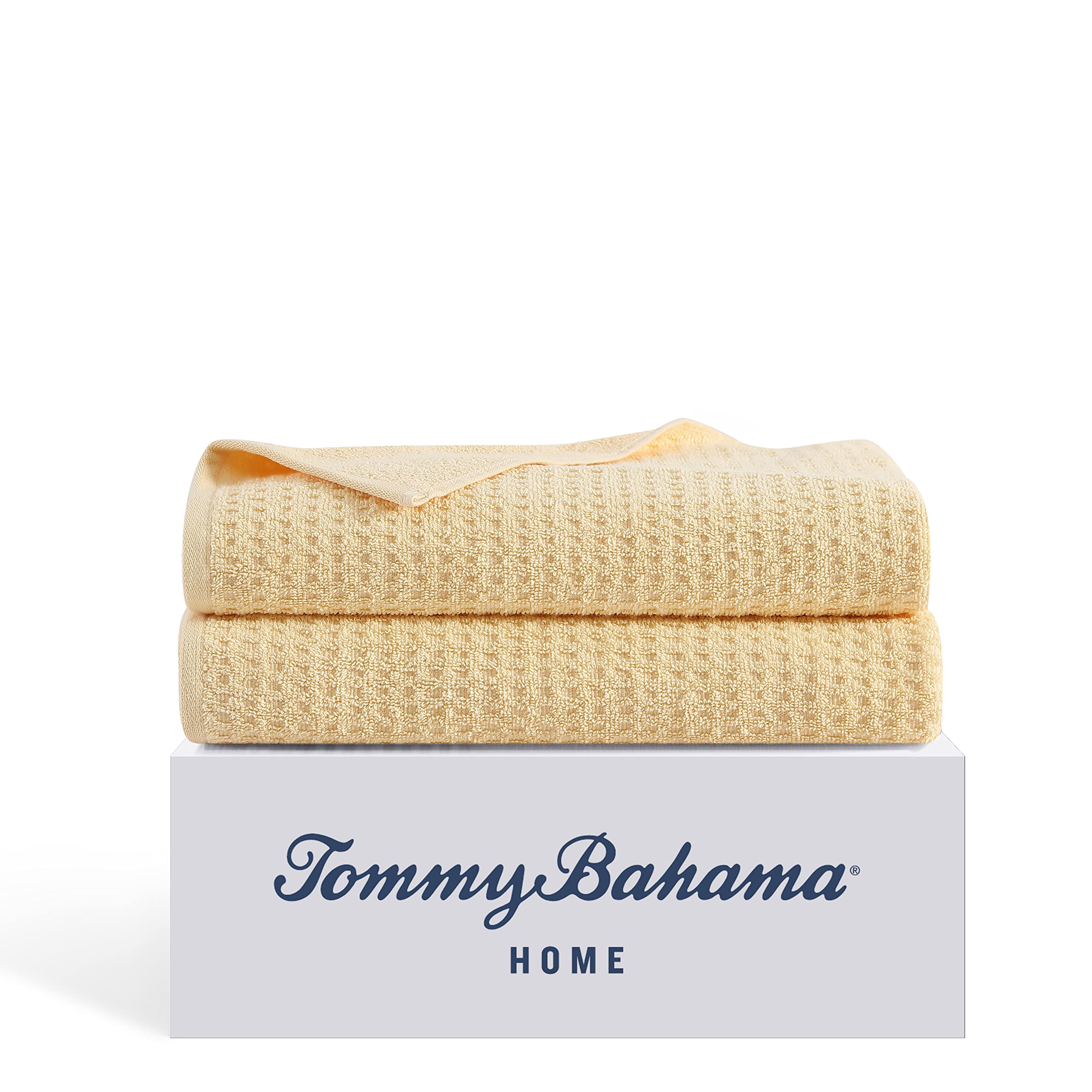 Tommy Bahama – Bath Towels, Soft & Absorbent Cotton Towels, Low Linting & Fade Resistant, Oeko-Tex Certified (Northern Pacific Yellow, 2 Piece)