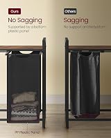 VASAGLE 4-Compartment Laundry Hamper with Shelf 160 L Ink Black Rustic Brown view 5