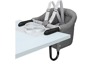 Hook On Chair, Safe and High Load Design, Fold-Flat Storage and Tight Fixing Clip on Table High Chair, Machine-Washable and A