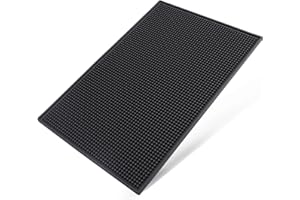 Facmogu Heavy Duty Bar Mat PVC Rubber Wet Dish Drying Spill Matting 18 x 12 Inch Non Slip Heat Resistant for KTV Bar Glass, R