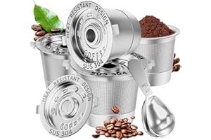 NESSUS 4 Pack Reusable K Cups Coffee Pods for Keurig 1.0: Stainless Steel Reusable Coffee Pods for Keurig Coffee Pods Reusable, BPA-Free, SUS 304‌, Scoop, Heat Resistant Handles