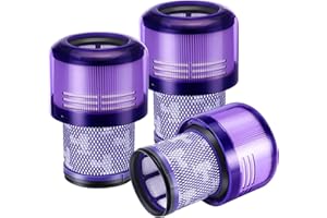 FILLEDWITHLOVE 3 Pack V11 And V15 HEPA Filter Compatible for select Dysn V11 (SV14, SV15, SV17, SV28) and V15 (SV22, SV47) cordless vacuum cleaners. Replacement part for Dyson part number: 970013-02