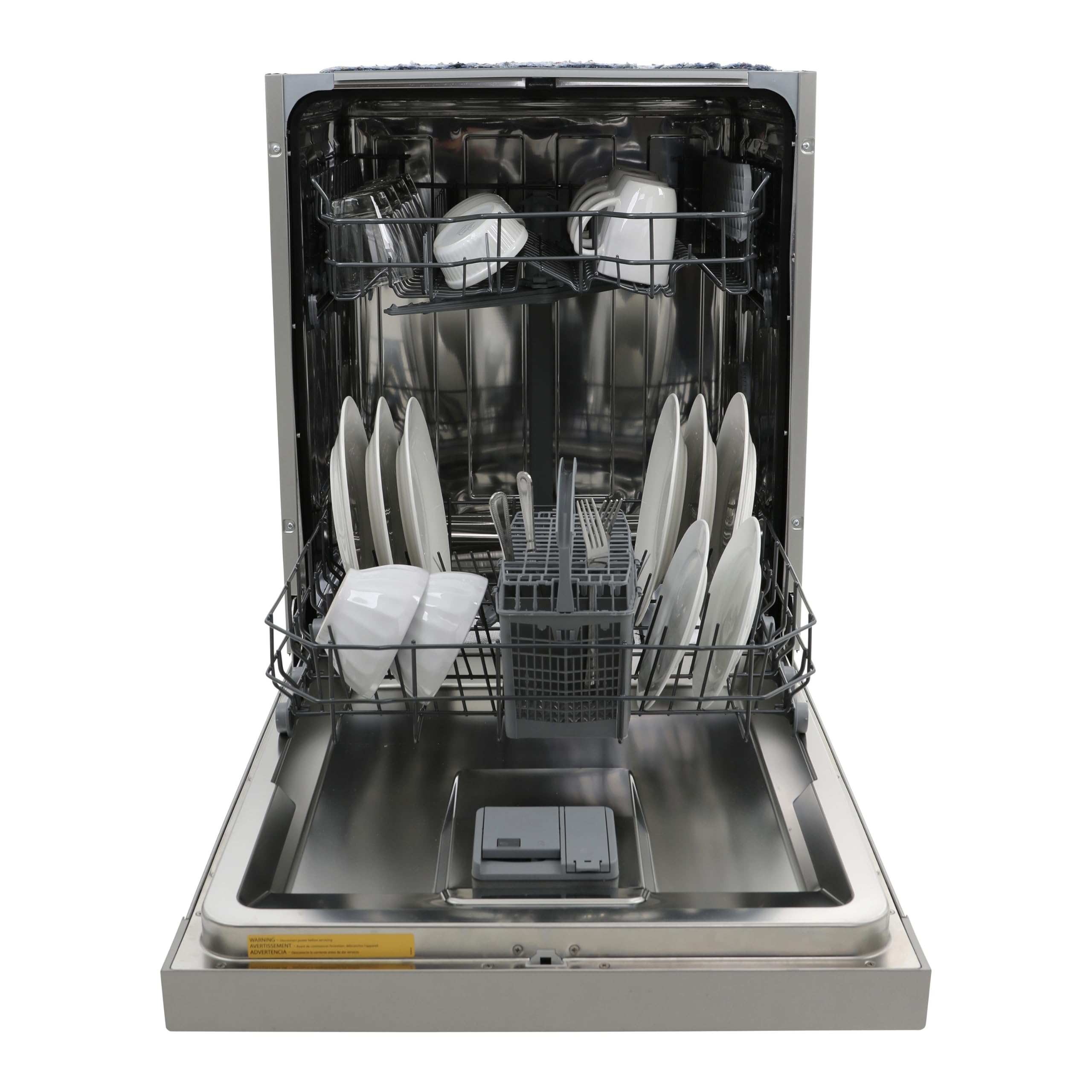 West Bend WB120BDWVSS Dishwasher 24-Inch Built in with 3 Wash Options and Automatic Cycles, Stainless Steel Construction with Electronic Control LED Display, Low Noise Rating, 57 dBA, Metallic