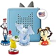 Toniebox Audio Starter Set with Cat in The Hat, Sam-l-Am, Horton Hears a Who!, and Playtime Puppy - Listen, Learn, and Play with One Huggable Little Box - Light Blue