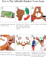 VEYLIN Inflatable Reindeer Antler Hat with Rings Party Toss Game for Kids Adults view 8