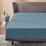 Bedsure Double Fitted Sheet Deep Pocket 16in 40cm Grey-Blue 135x190cm view 8