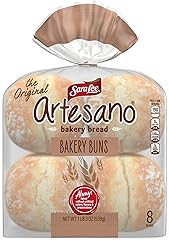 Sara Lee Artesano White Bakery Buns, 8 count, (2.38 oz each), Hamburger Buns, 19 oz Bag