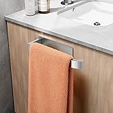 QIYOOO Hand Towel Holder,New Upgraded Thickened and Bold Premium Sus304 Stainless Steel Hand Towel Bar, Self Adhesive Bathroom Towel Holder, Strong Bonding, Waterproof and Rust Proof-Silver 24CM
