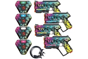 Rechargeable Laser Tag Set of 4, Lazer Tag Game for Kids Indoor & Outdoor Play, Gift Ideas for Kids Teens and Adults, Cool To