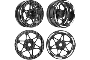 COOWOO Carbon Fiber 1.9 Inch RC Wheels Upgrade Parts for 1/10 RC Trucks (Set of 4) - Precision CNC Machined for Enhanced Performance and Durability