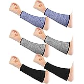 Sintege 3 Pairs Arm Protectors for Thin Skin and Bruising Cut Resistant Forearm Sleeve Level 5 Arm Burn Protection Sleeve (Black, Royal Blue, Grey,7.9 Inch)