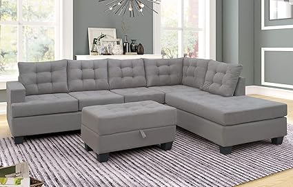 Amazon Com Sofa 3 Piece Sectional Sofa With Chaise Lounge And