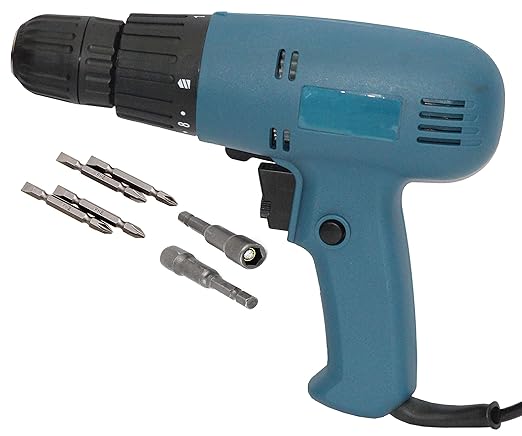 Digital Craft Alloy Steel Blue Color 10 Mm Reversible Electric Screwdriver Drill Machine with Torque Setting Facility 10mm Screwdriver Blue Pistol Grip Drill (10 mm Chuck Size)