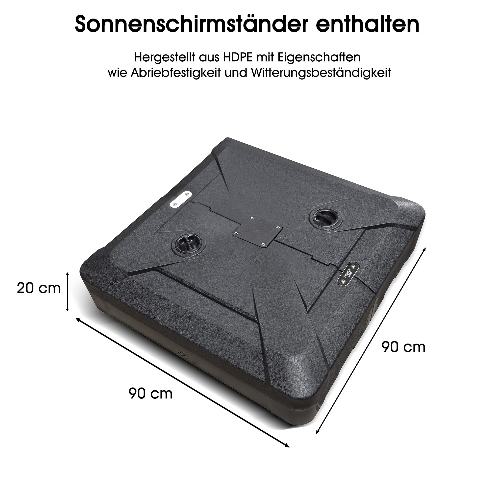 PURPLE LEAF Sonnenschirm Rechteckig 300 x 400 cm mit Ständer Ampelschirm Stabil Marktschirm Groß 360°Rotation, Gartenschirm mit Kurbel XXL Sonnenschutz UV50+, Beige 7