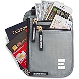 Zero Grid Neck Wallet w/RFID Blocking- Concealed Travel Pouch & Passport Holder