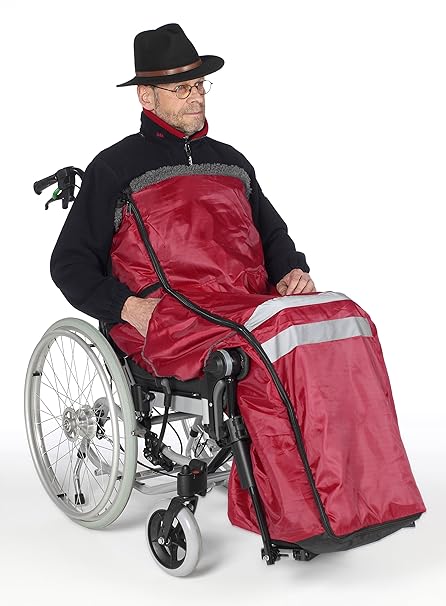 Rollstuhlsack, Fußsack, Schlupfsack gefüttert ! Rot