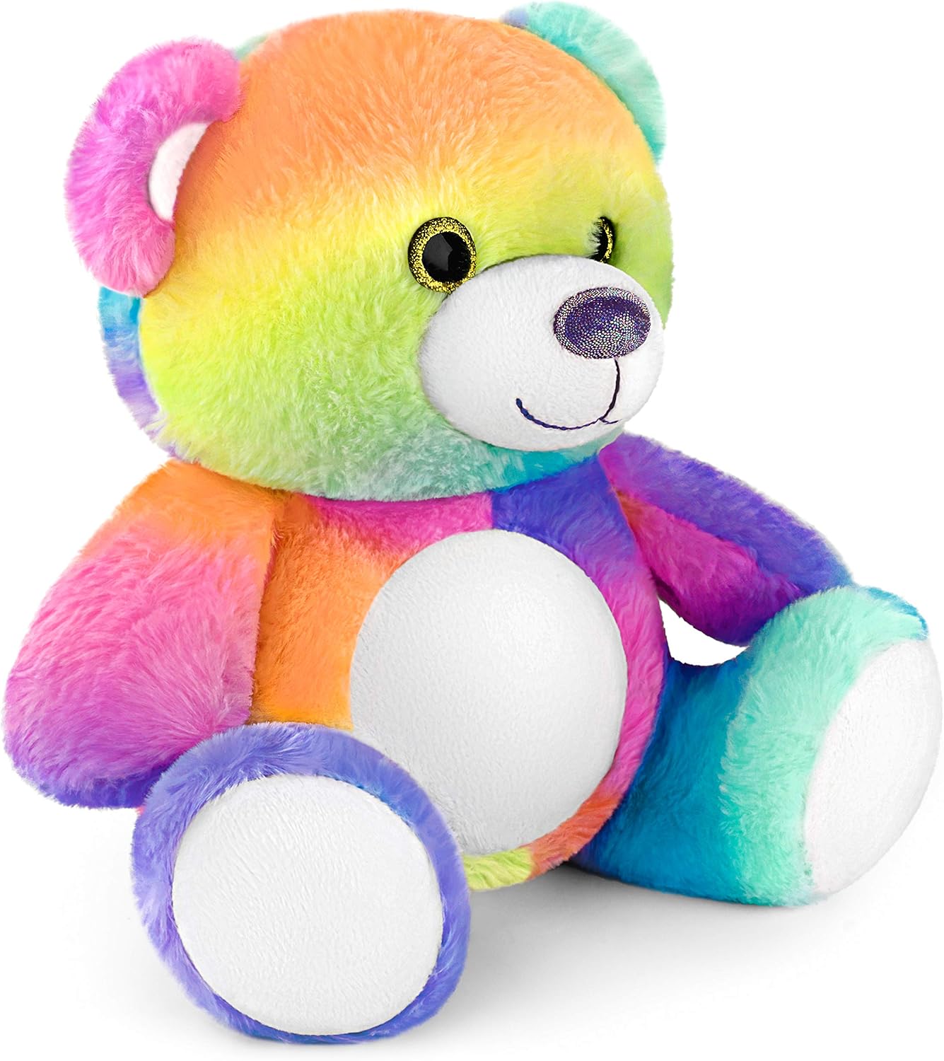 Mousehouse Gifts - Rainbow-Coloured Bear Soft Toy, Plush Cuddly Teddy for Children, Multicolor - Image 4