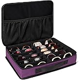 Bukere Sunglasses Organizer Case, Adjustable Slots for Multiple Pairs, Travel Eyeglasses Storage Box, Glasses Holder