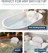 ADOV Luxury Bath Pillow White 6 Suction Cups Ergonomic 4D Air Mesh Headrest view 7