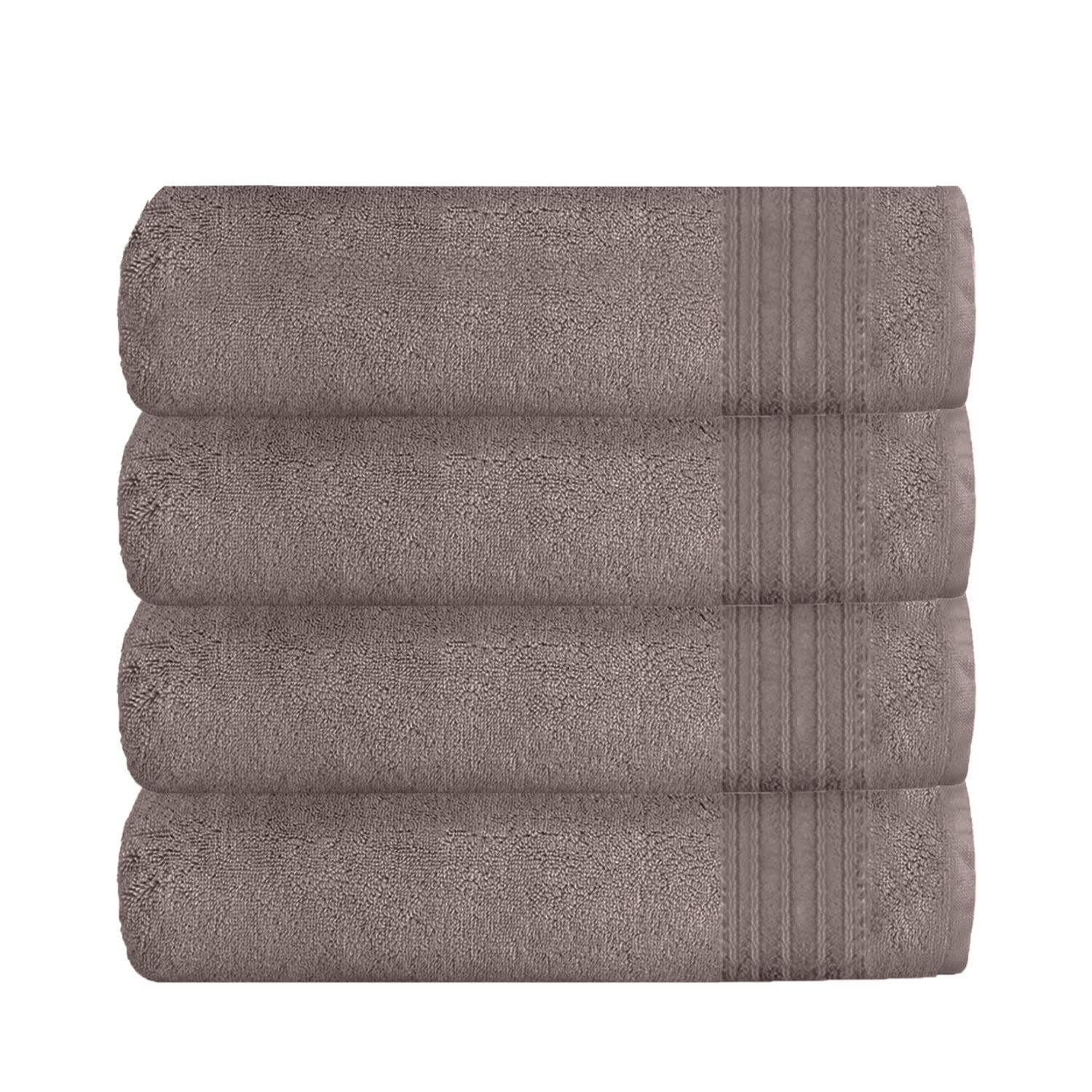 GC GAVENO CAVAILIA Quick Dry Hand Towels Set, 4 Pack, Premium Highly Absorbent Towel 100% Egyptian Cotton, New Hampton, Silver/Grey
