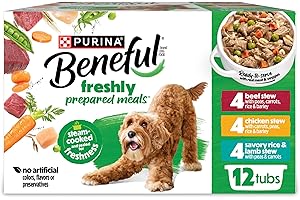 Purina Beneful Gravy Wet Dog Food Variety Pack, Prepared Meals Stew - (12) 10 oz. Tubs