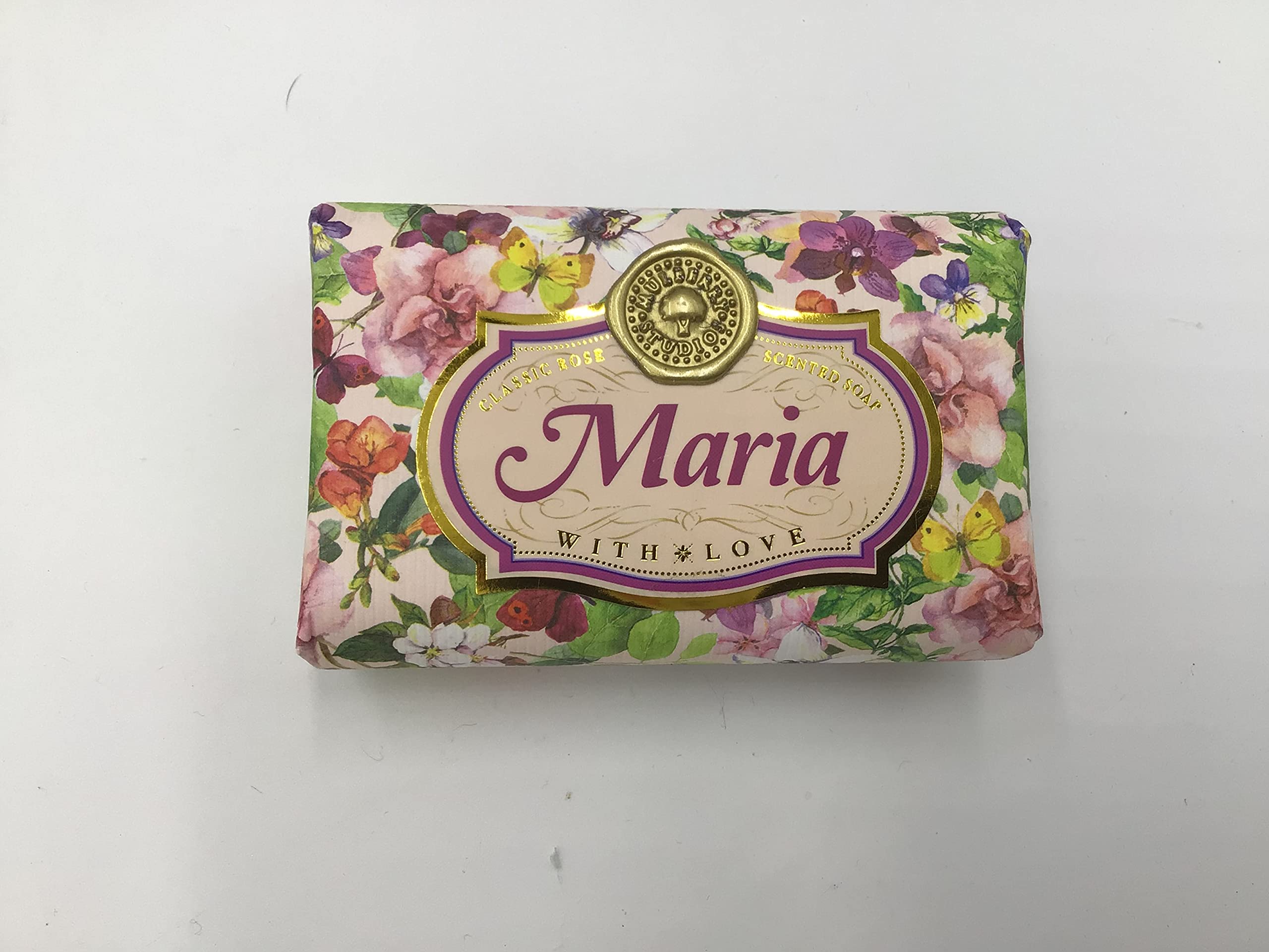 Maria - Gift Soap Bar For Her Birthday Rose Scent Mum Grandmother Cleanser Lather Present Girl