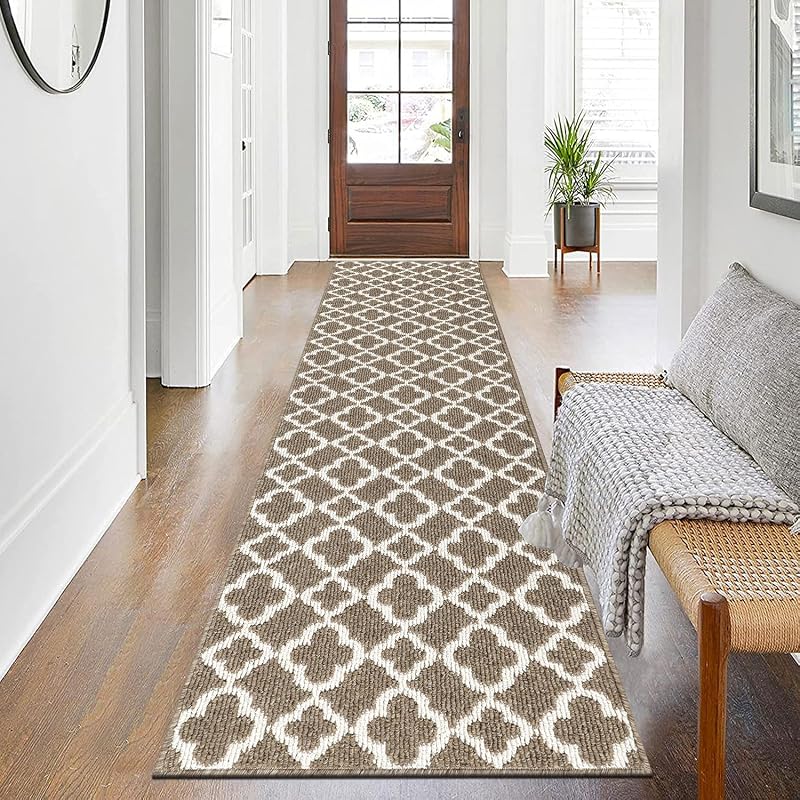 SHACOS Extra Long Hallway Runner Rug 60x300 cm Non Slip Brown