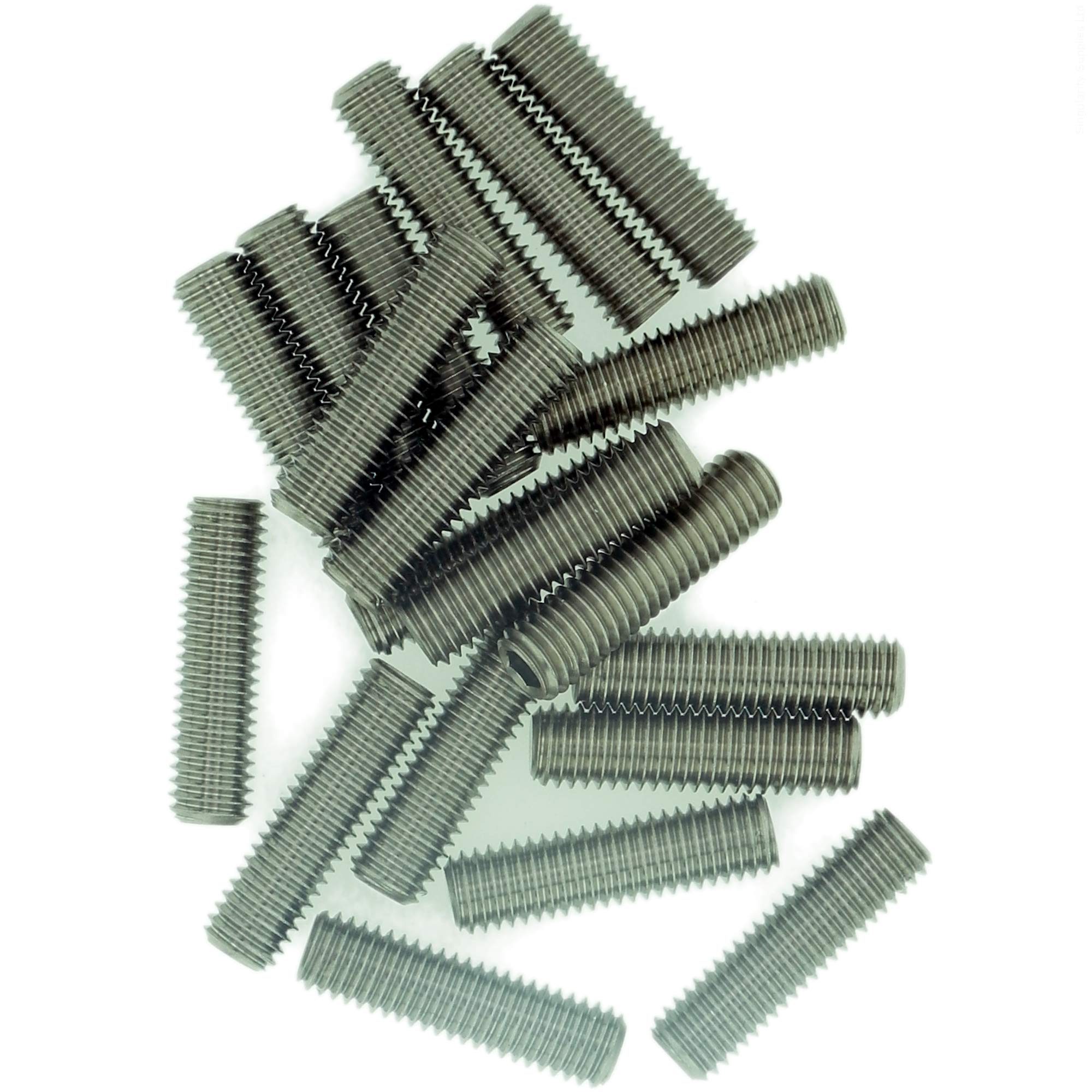 M6 (6mm x 18mm) Hex Socket Grub Screw (Flat Point) - Stainless Steel (A2) (Pack of 20)