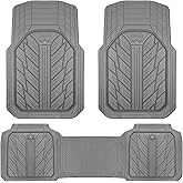 CAR PASS Heavy Rubber Car Floor Mats, Deep Waterproof Car Mats All Weather, Universal Trim-to Fit Automotive Floor Mats for Car SUV Truck Van, Durable Floor Liners (All Gray)