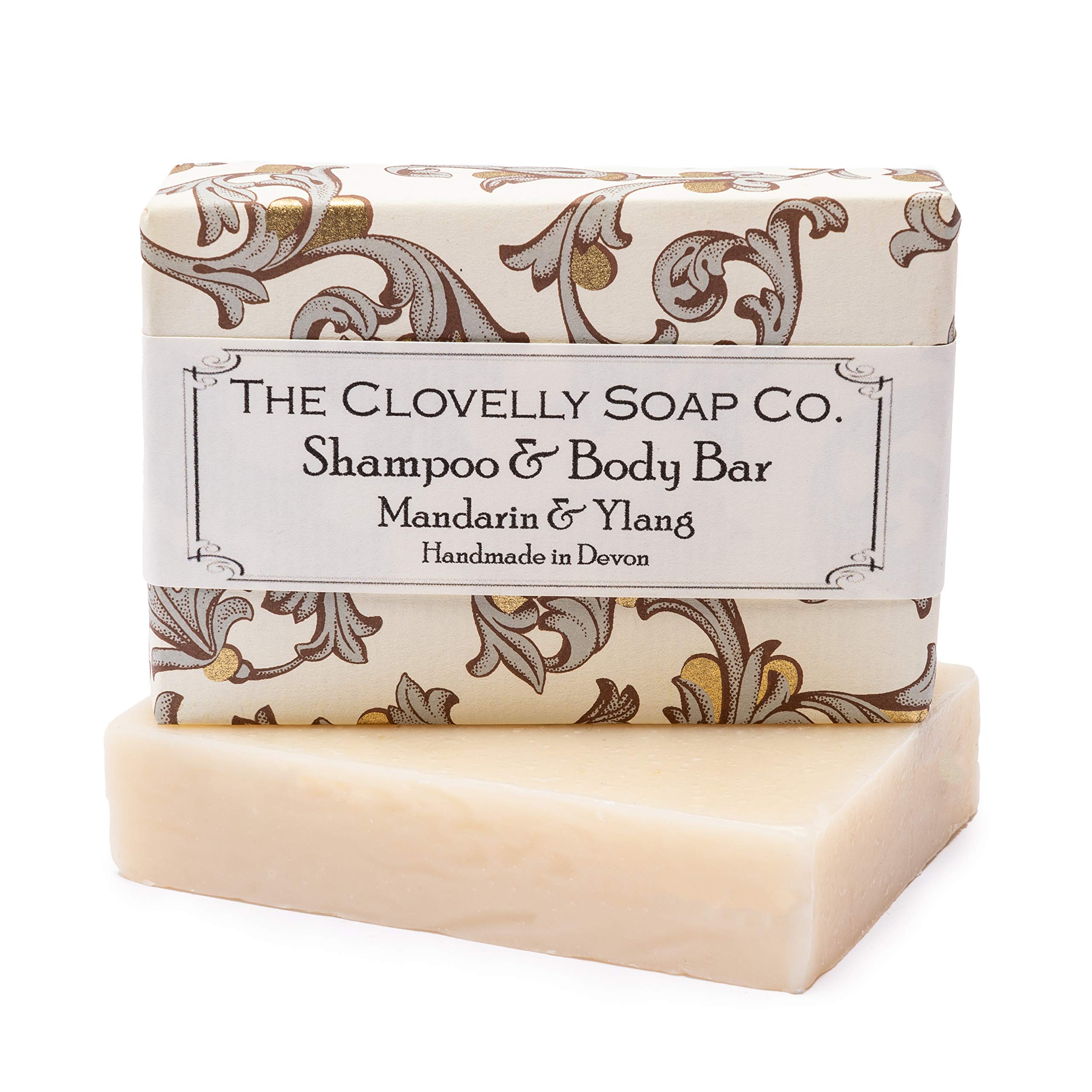 Clovelly Soap Co Natural Handmade Shampoo Soap bar with Mandarin & Ylang for Normal-Dry Hair 100g