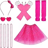 Miayon 80s Costume Accessories 90s Neon Tutu Outfit 80s 90s Theme Neon Party Fancy Cosplay Outfit