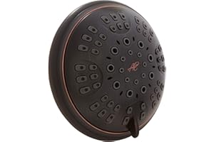 AQUA ELEGANTE 6 Function Adjustable Luxury Shower Head - High Pressure Boosting, Wall Mount, Bathroom Showerhead For Low Flow Showers, 2.5 GPM - Oil-Rubbed Bronze