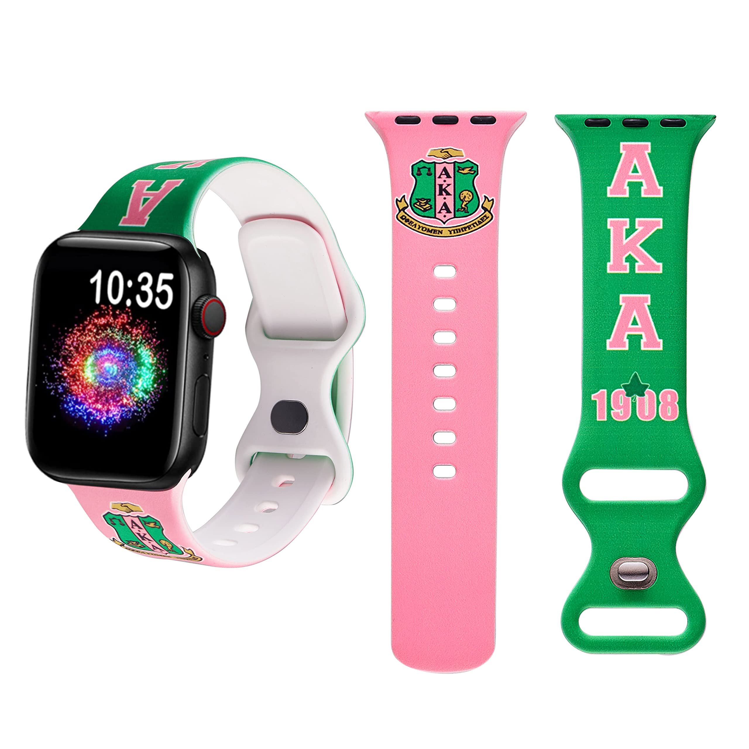 Paraphernalia Sorority Gifts Sport Band Compatible with Apple Watch Bands 38mm 40mm 41mm, Soft Silicone Strap Compatible for Apple Watch Series 7 6 5 4 3 2 1 SE (pink)
