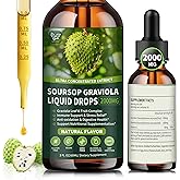 Soursop Graviola Liquid Drops 2000mg, Organic Soursop Extract - 98% Absorption Soursop Bitters Liquid for Cell Support & Regeneration and Immune Boost, Sugar/Gluten Free, Natural Flavor, 2 Fl Oz