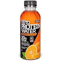 BiPro Protein Water & Caffeine Energy Drink, Orange - NSF Certified for Sport, 20g Whey Protein, Sugar Free, Suitable for Lac