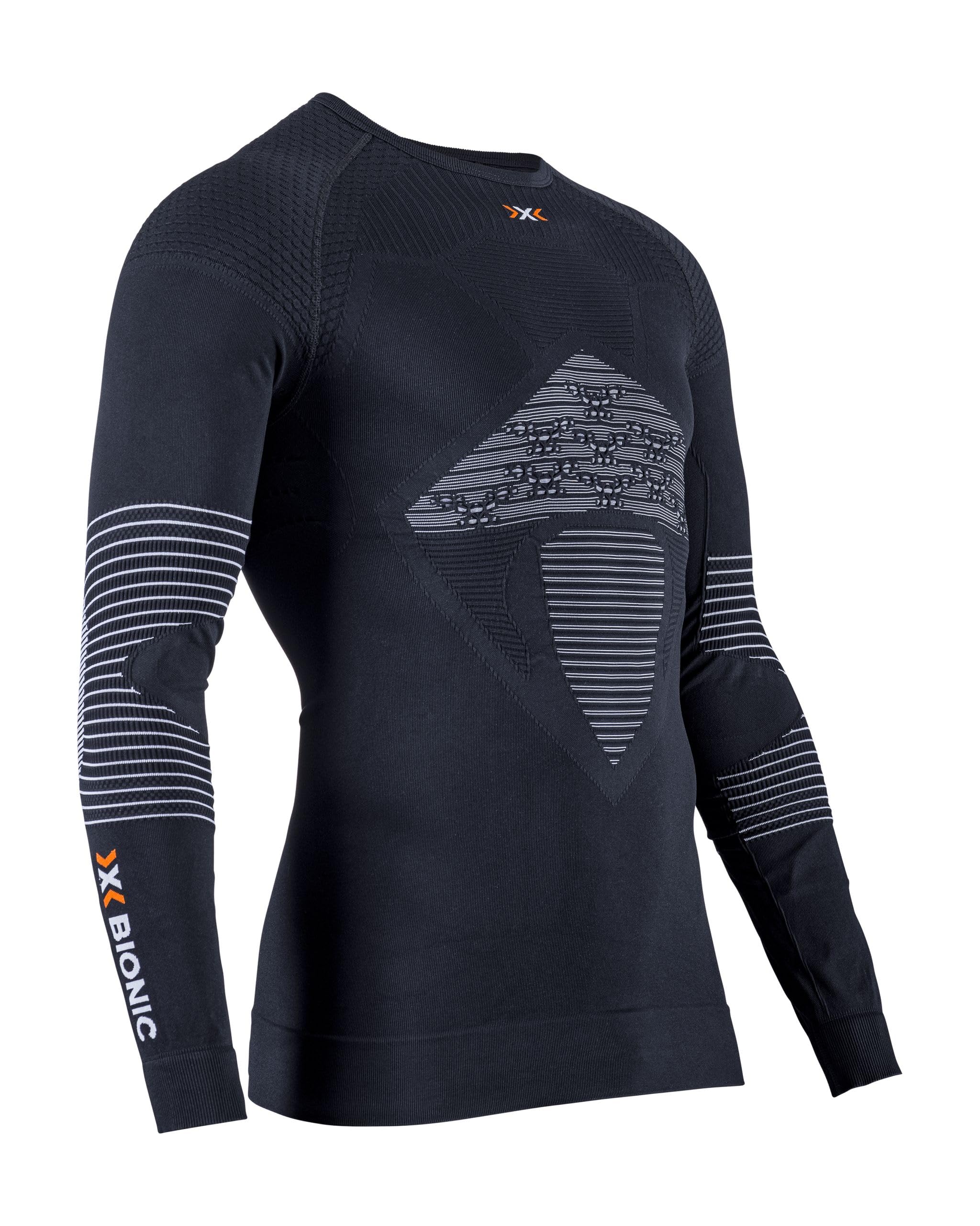 X-Bionic Energizer 4.0 Shirt Round Neck Long Sleeves Men Baselayer Functional Sport T-Shirt - Opal Black/Arctic White, M