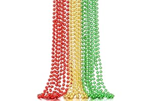 JoyGala 12PCS Mardi Gras Decorations Bead Necklaces Set - St Patricks Day Accessories - Ideal Mardi Gras Party Decorations for Women, Green Beads Necklace for Parade Throws