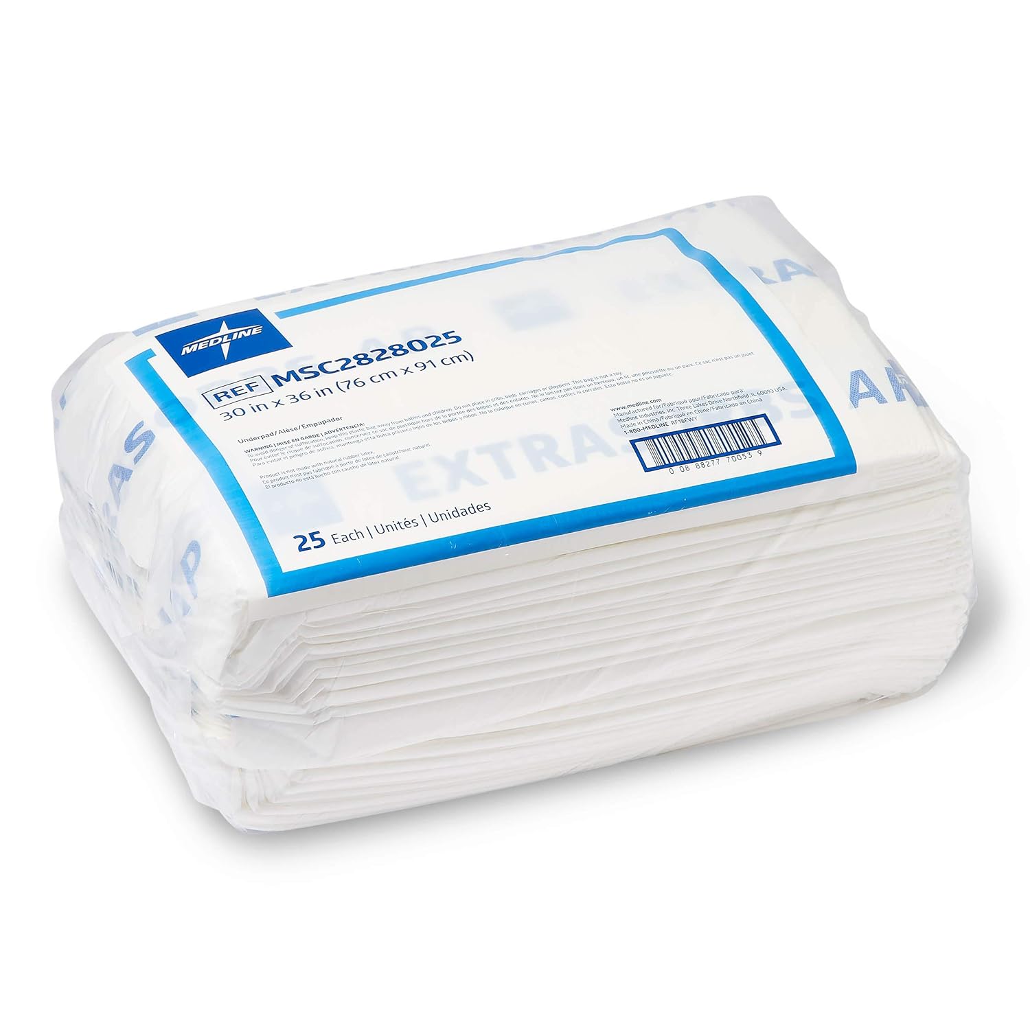 Medline Extrasorbs Drypad Underpads Air Permeable 30 x 36 inches (Pack of 25): Industrial & Scientific